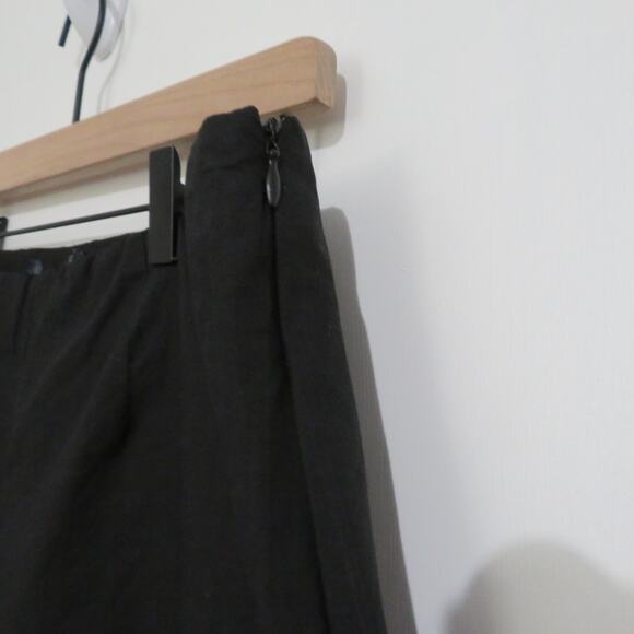 Piazza Sempione Women Sz 12 Black Audrey Laser Cut Hem Straight Cropped Pant - Picture 6 of 7